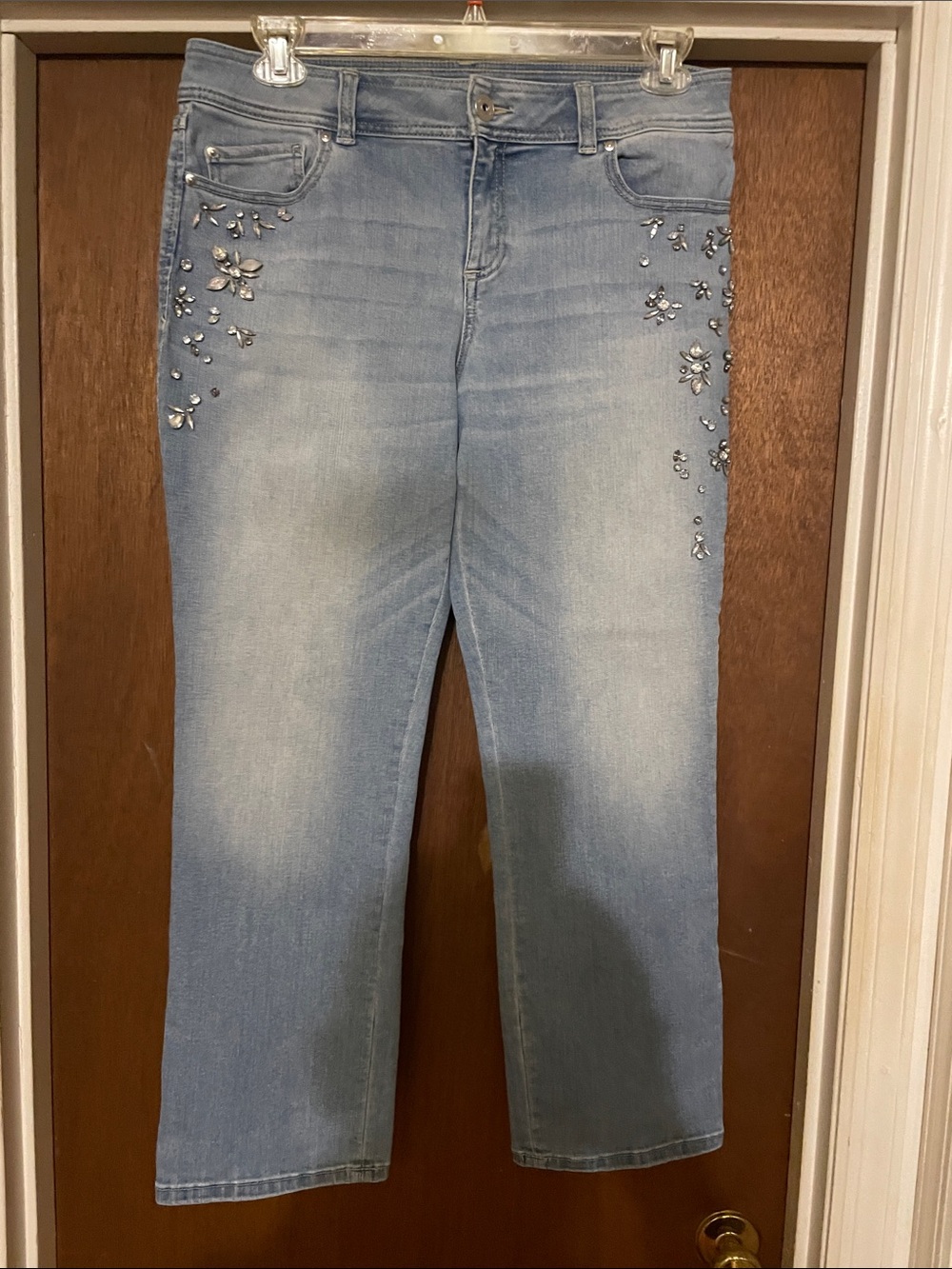 Light Blue Embellished Women's Jeans